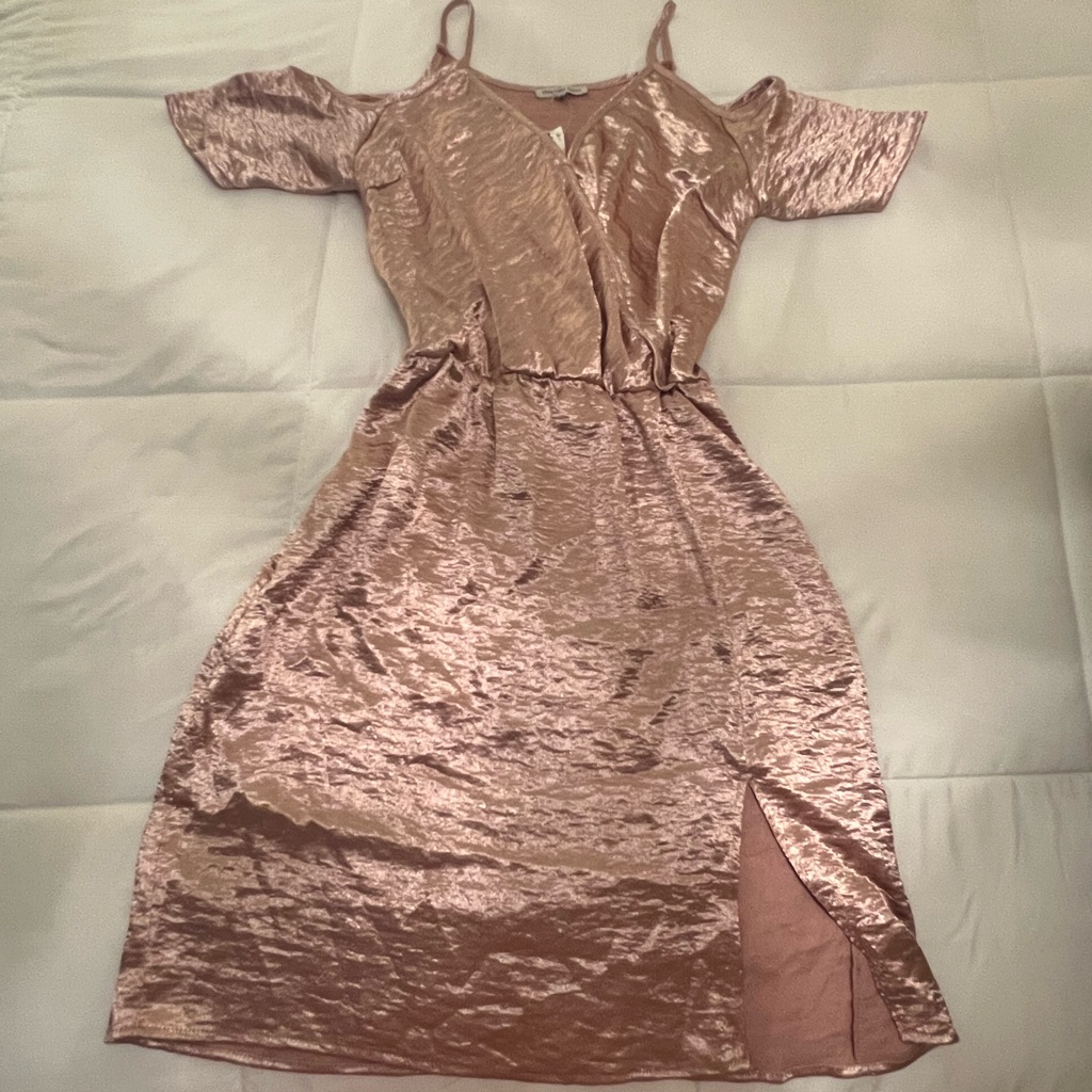 Elegant Pink Cold Shoulder Dress